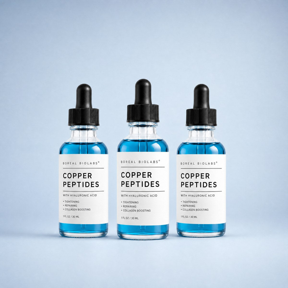 3 bottles of copper peptide serum